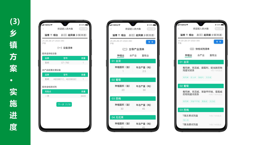 农产品质量安全快速检测app-实施进度